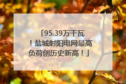 95.39万千瓦！盐城射阳电网最高负荷创历史新高！
